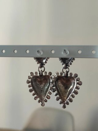Pendientes de Corazón Plateados