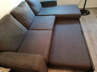 Sofá Cama con Almacenaje Gris