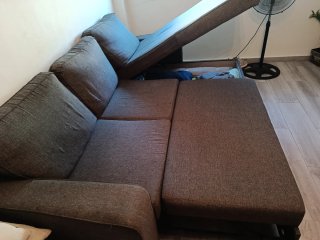Sofá Cama con Almacenaje Gris