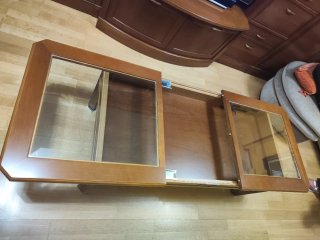 Mesa de centro madera maciza con cristal