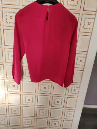 Blusa Zara Rosa con Lazo