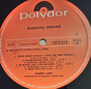 James Last Romantic Dreams LP 33 Giri