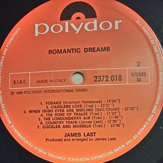 James Last Romantic Dreams LP 33 Giri