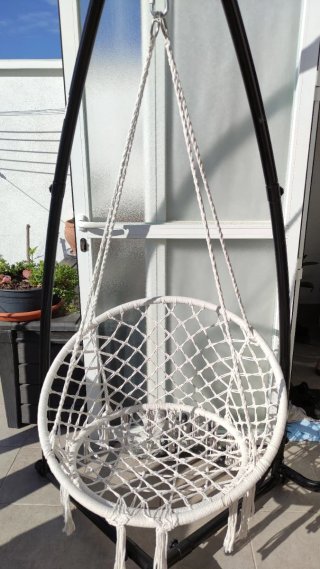 Silla Colgante de Jardín Blanca con estructura