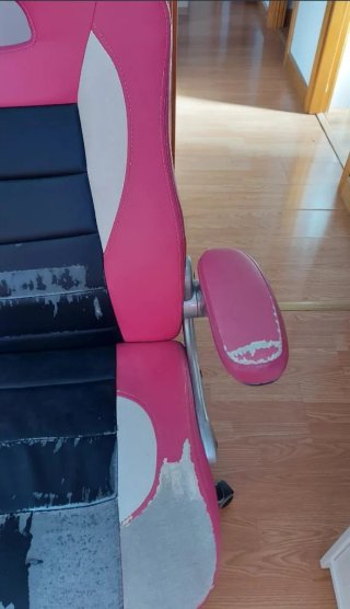 Silla escritorio gaming rosa y negra