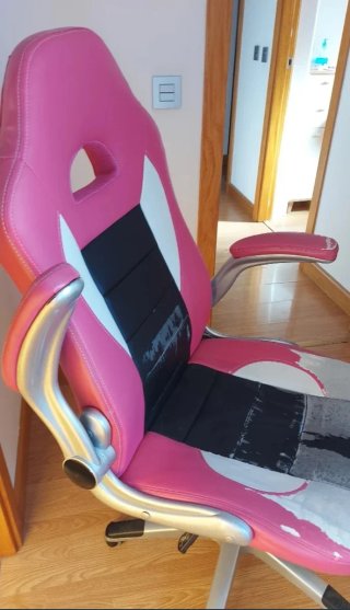 Silla escritorio gaming rosa y negra
