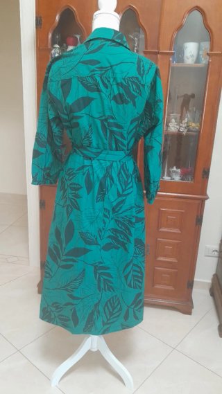 Vestito verde cotone ed elastan