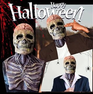 Máscara de Halloween Calavera con Cerebro