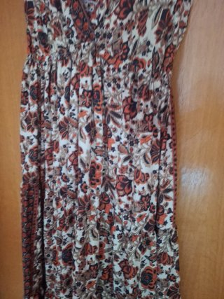 Vestido largo estampado seda