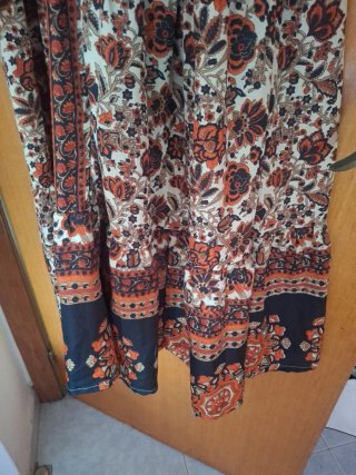 Vestido largo estampado seda