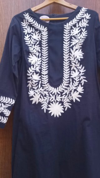 Vestido ALMATRICHI azul bordado