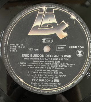 Eric Burdon Declares War Vinilo