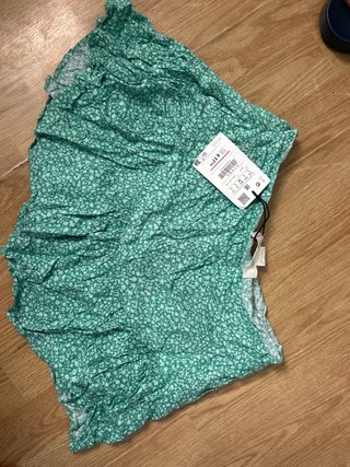 Falda pantalón verde floral