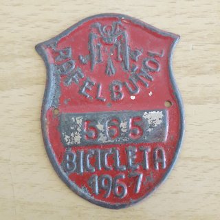 CHAPA MATRICULA BICICLETA RAFELBUÑOL