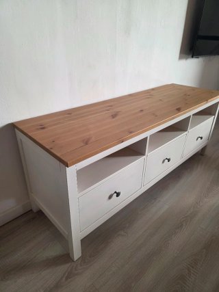 Mueble TV IKEA HEMNES Blanco y Madera