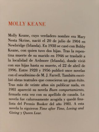 Buen comportamiento NUEVO Molly Keane