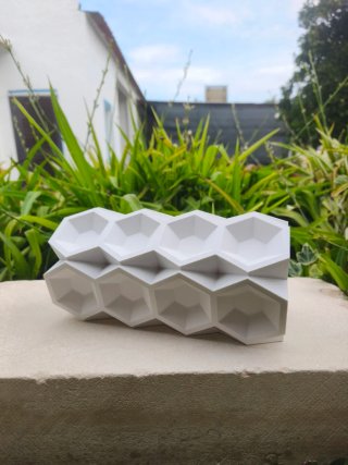Vaso Geométrico Hexagonal Branco
