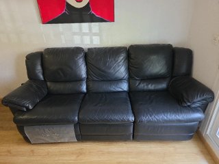 Sofá Natuzzi 3 plazas relax piel negro