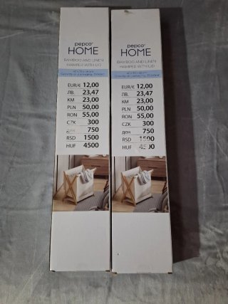 Cesto de ropa Pepco bambú y lino 10 cada uno