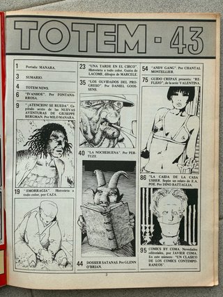 TOTEM nº 43 (1982) · Manara, Crepax, Caza, etc.