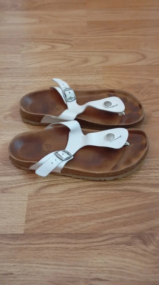 Chanclas Yokono Piel Talla 37 Blancas