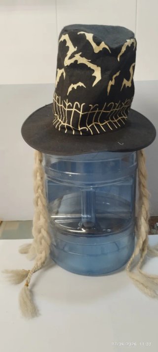 Sombrero Bruja Halloween con Trenzas Largas