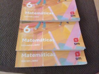Tres libros Matemáticas 6 primaria