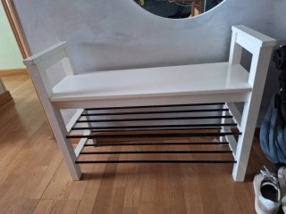 Banco zapatero Ikea blanco y negro