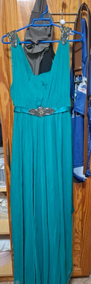 Vestido largo de fiesta verde