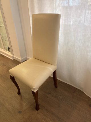 Conjunto de 6 sillas de comedor piel y madera