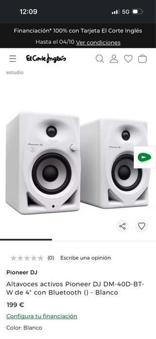 Altavoces Pioneer DJ DM-40D Bluetooth Blancos