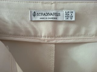 Pantalón de vestir ancho beige Talla 38