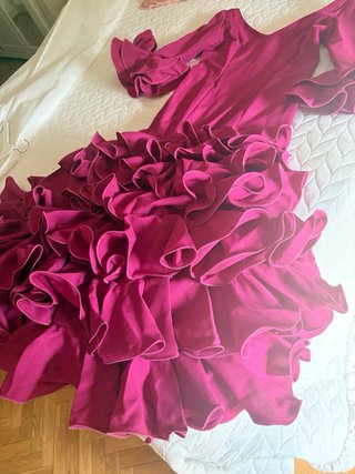 Traje de flamenca buganvilla, talla 46 Usado 1 vez