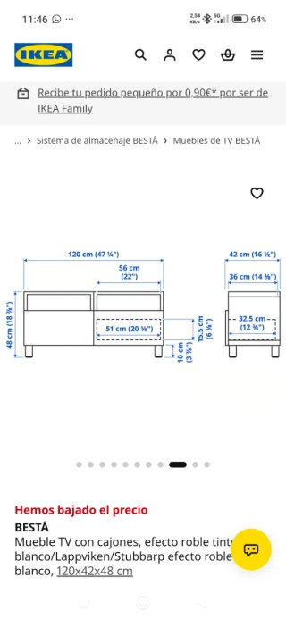 Mueble TV Ikea BESTÅ 1,2m