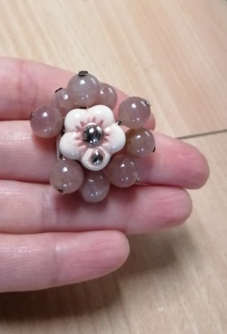 Anello Thun fiore ceramica perline