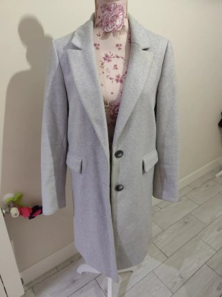 Abrigo paño gris Primark talla S