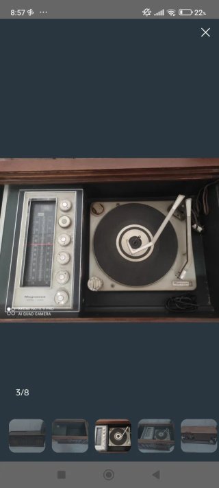 Mueble Tocadiscos Vintage Madera