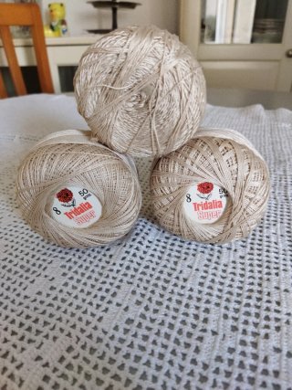 3 Ovillos Hilo Tridalia Super Beige