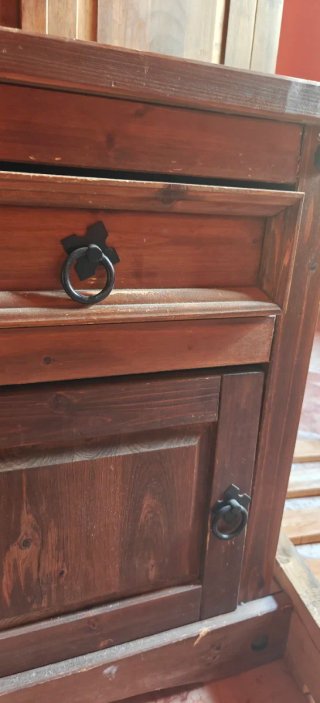 Mesita de noche madera maciza 50x65x42