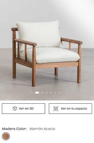 Butaca SKLUM madera y tela beige