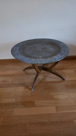 Mesa Auxiliar tipo Marroquí Madera y Metal