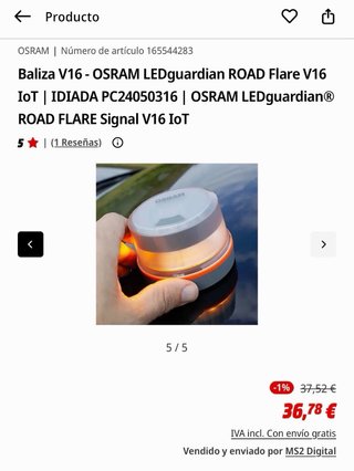 Baliza V16 - OSRAM LEDguardian