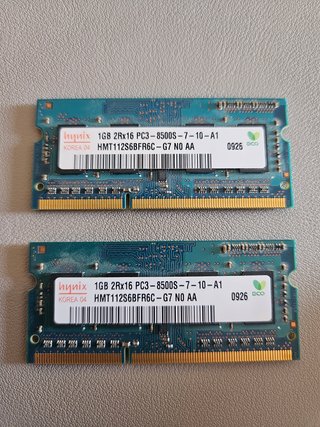 4 Módulos RAM Hynix 1GB SO-DIMM DDR3