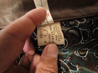 Cazadora de Piel de Ovino Marrón Talla L