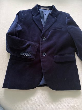 Blazer de Terciopelo Azul Zara Niño Talla 6, 116cm