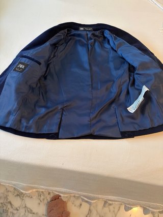 Blazer de Terciopelo Azul Zara Niño Talla 6, 116cm