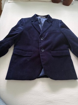 Blazer de Terciopelo Azul Zara Niño Talla 6, 116cm