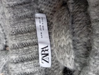 Jersey Zara trenzado gris T. M/L