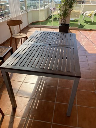 Mesa Comedor Exterior Madera y Aluminio 150cm