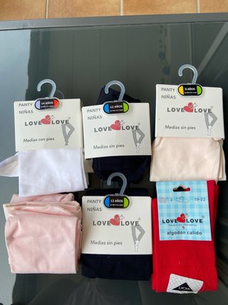 Lote Pantys Niña LOVE LOVE (Varios Tallas/Colores)
